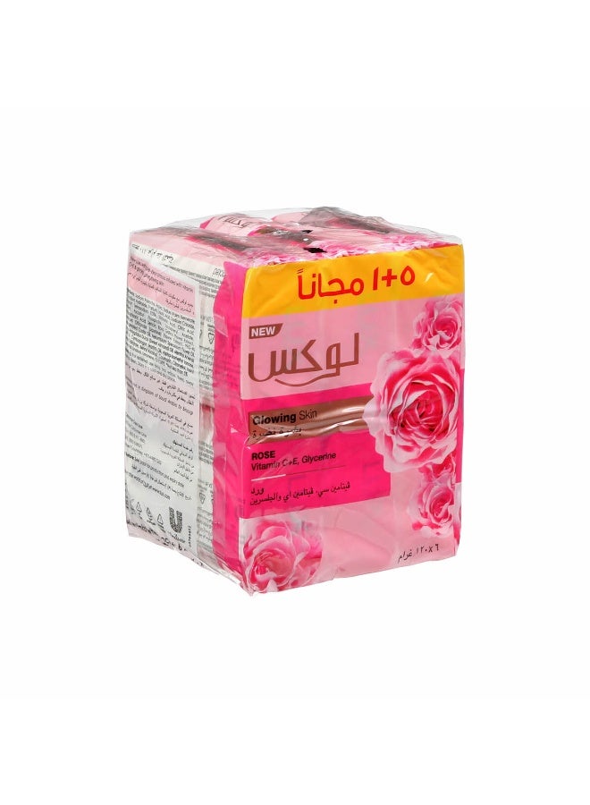 Lux Glowing Skin Soap Bar, Rose, with Vitamin C, E and Glycerine, 170g x 6 - Image 2